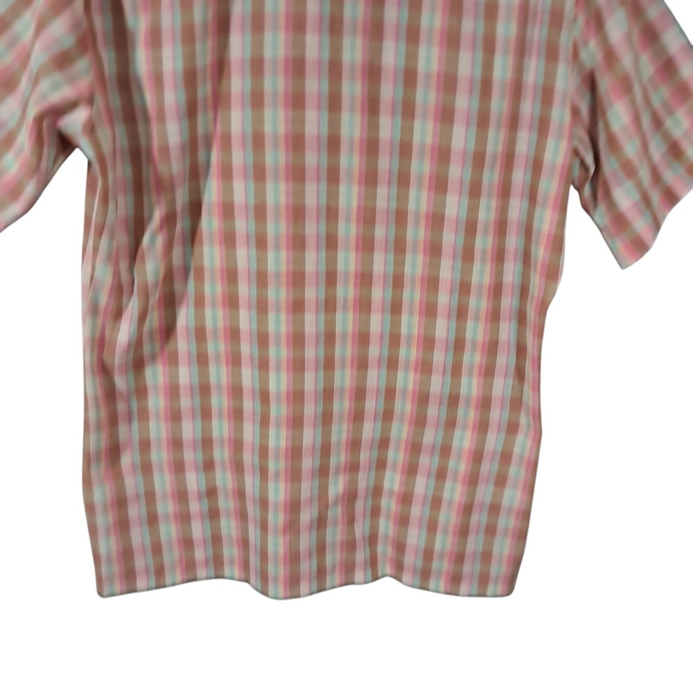 Vintage‎ Shirt Jordan Christophe Mens Size Medium Plaid 80s Lightweight Sheer - Picture 6 of 12
